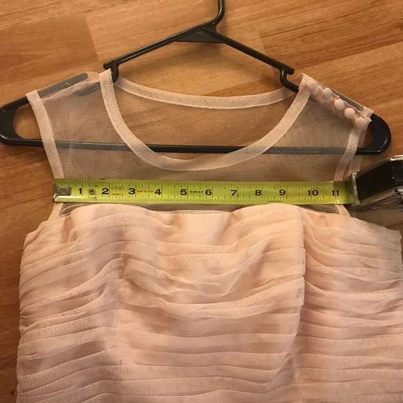 Blush bobbin net bridesmaid dress - Picture 3 of 8